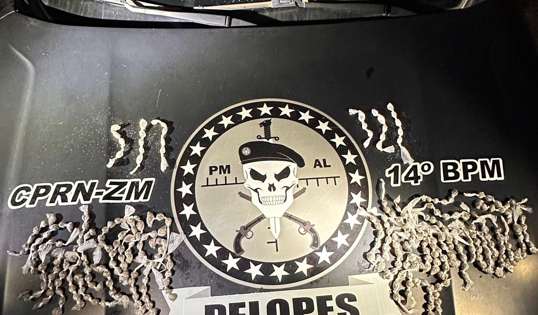 Dupla é flagrada com mais de 300 embalagens de drogas na BR-101, em Flexeiras