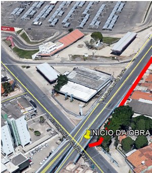 Obra de drenagem interdita rua no bairro da Mangabeiras