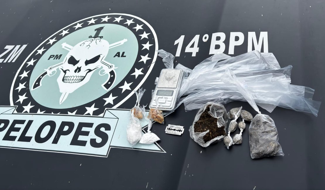 PM prende jovem e apreende drogas e balança de precisão dentro de residência