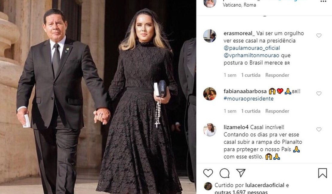 Mulher de Mourão curte comentários que pedem marido na Presidência