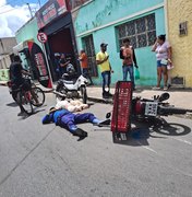 Colisão entre moto e carro deixa entregador ferido na Avenida Pedro Leão, em Arapiraca