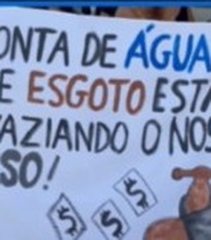 [Vídeo] Moradores de São Miguel dos Campos protestam contra concessionária de água