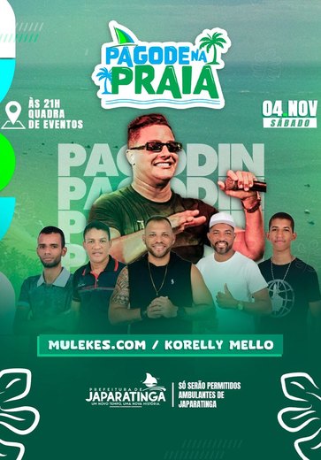 Pagode na Praia: Japaratinga realiza evento no próximo sábado (04)
