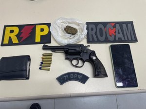 Adolescente é apreendido com droga e arma de fogo em Santana do Ipanema