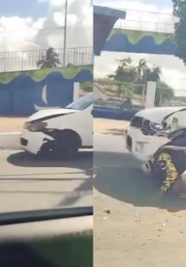 [Vídeo] Colisão entre três veículos é registrada na Avenida Fernandes Lima, em Maceió