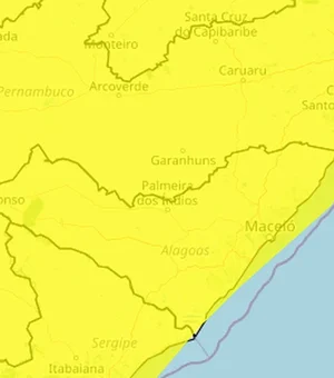 Todos os municípios de Alagoas estão sob alerta de chuva, diz Inmet