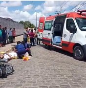 [Vídeo] Motos colidem e mulher fica gravemente ferida em Arapiraca