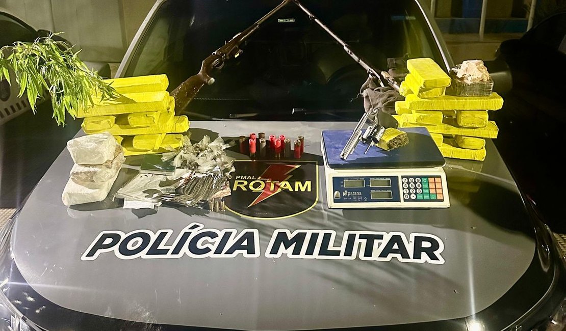 PM prende homens apontados como autores de atentado em Coruripe e ﻿apreende drogas e armas