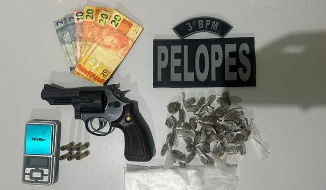 Homem com extenso histórico criminal é preso com maconha e revólver em Arapiraca