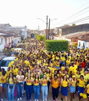 Márcia Cavalcante lidera caminhada com milhares de mulheres em São Luís do Quitunde