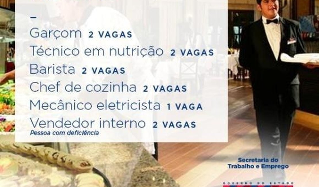 Sine divulga 11 vagas de empregos no setor alimentício e de serviços