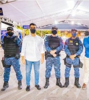 Guardas Municipais fazem a segurança no Corujão da Vacinação