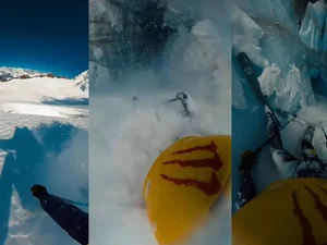 [Vídeo] Esquiador filma própria queda em fenda de gelo na França