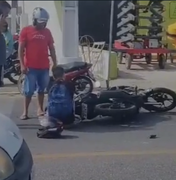 [Vídeo] Colisão de motos deixa trânsito lento na avenida Governador Lamenha Filho