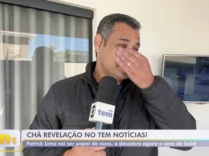 [Vídeo] Repórter ganha chá revelação e descobre sexo de bebê ao vivo