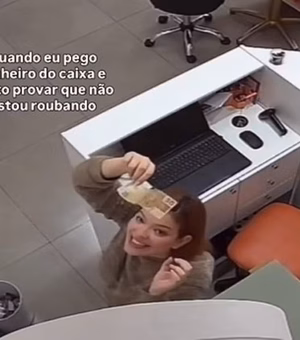Funcionária cria 'protocolo' inusitado antes de pegar R$ 50 do caixa de loja