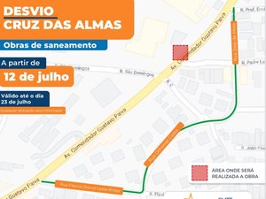 SMTT orienta condutores para trecho em obras na Avenida Gustavo Paiva