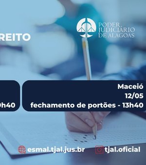 Estágio em Direito: provas serão aplicadas em Arapiraca nesta quarta-feira (8)