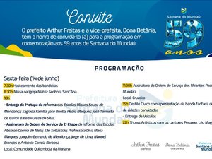 Santana do Mundaú celebra seus 59 anos de emancipação política com vasta programação