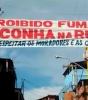Traficantes usam faixa para proibir maconha em favela no RJ: 'Respeitem as crianças'