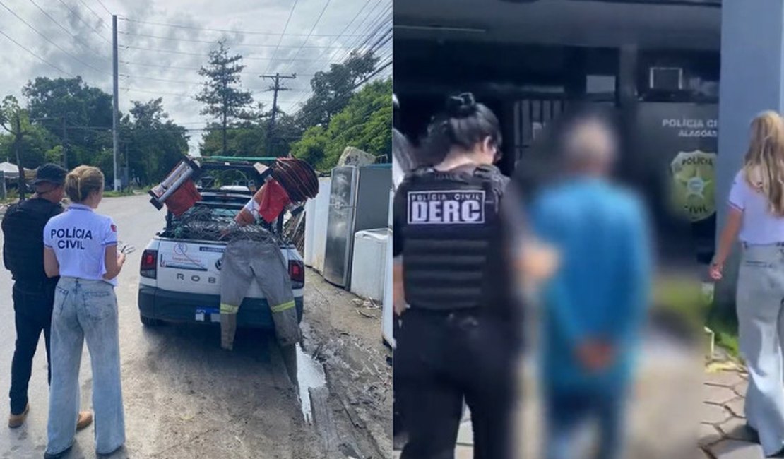 Polícia prende homem e apreende fios de cobre e arma de fogo durante operação em Maceió
