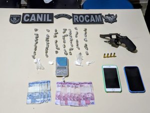 Homem é preso com drogas e arma de fogo no bairro Manoel Teles, em Arapiraca