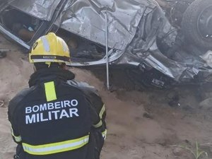 Condutor perde controle da direção e despenca de viaduto na BR 101 em Alagoas