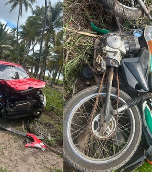 Motociclista sofre fratura na perna após acidente na AL 101 Norte