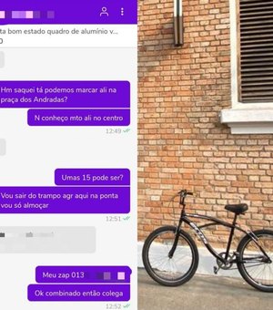 Vítima de roubo encontra a própria bicicleta em site de vendas, marca encontro e polícia prende criminoso