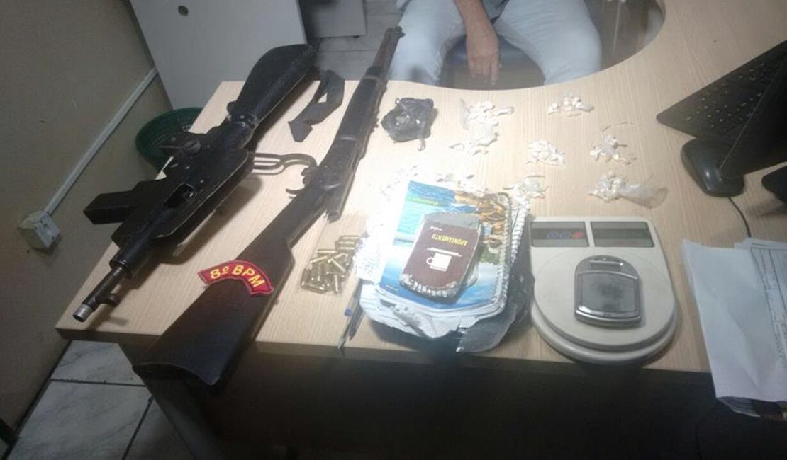 Polícia apreende duas armas de grosso calibre em residência na Chã do Pilar