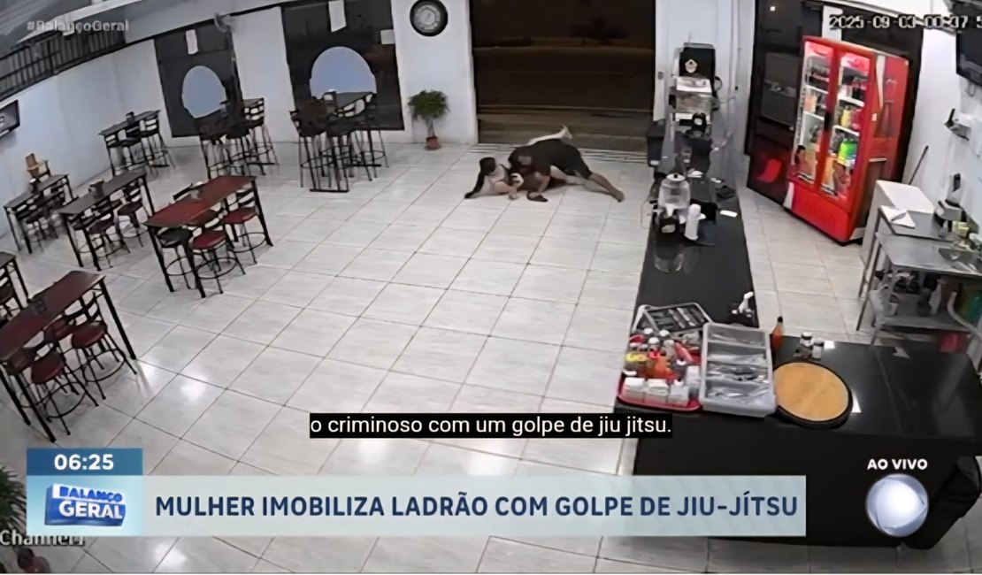 Mulher imobiliza ladrão com técnica de jiu-jítsu e impede assalto a restaurante
