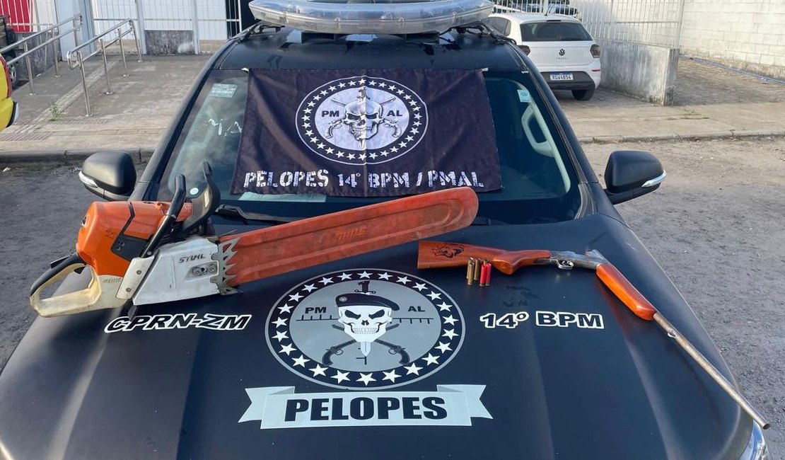 Polícia Militar apreende objetos usados para desmatar propriedade rural em Colônia Leopoldina