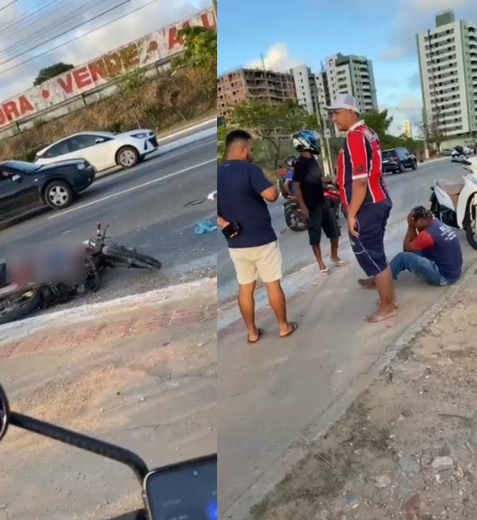 Homem morre após caminhão colidir contra motocicleta na Avenida Márcio Canuto