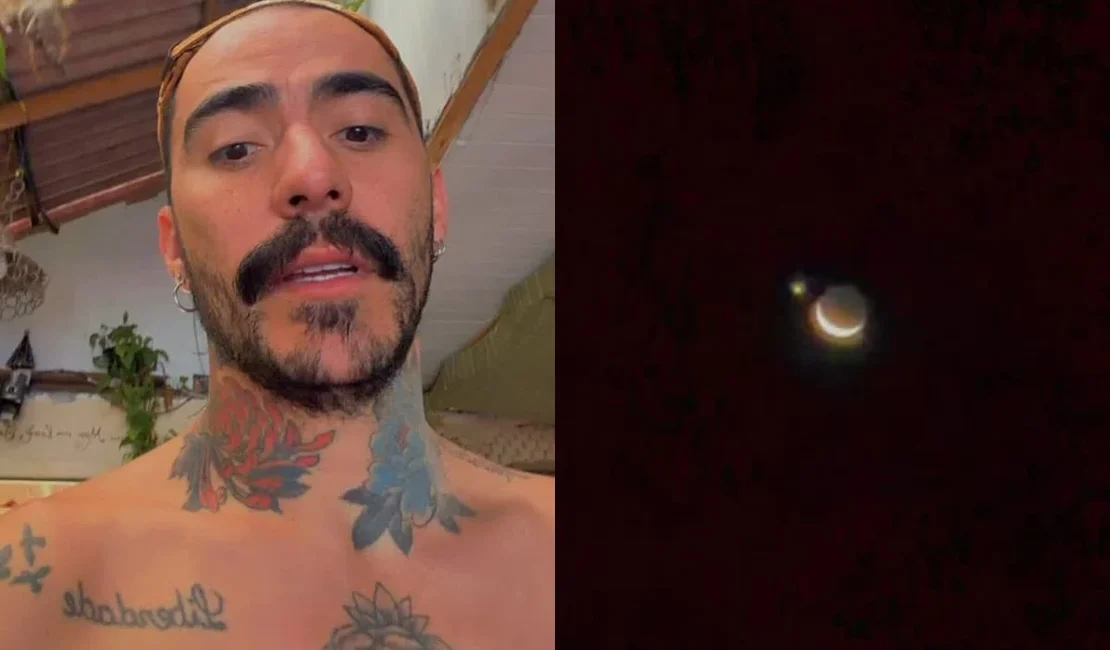 Influencer que diz ter visto ovni filma encontro entre a Lua e Vênus