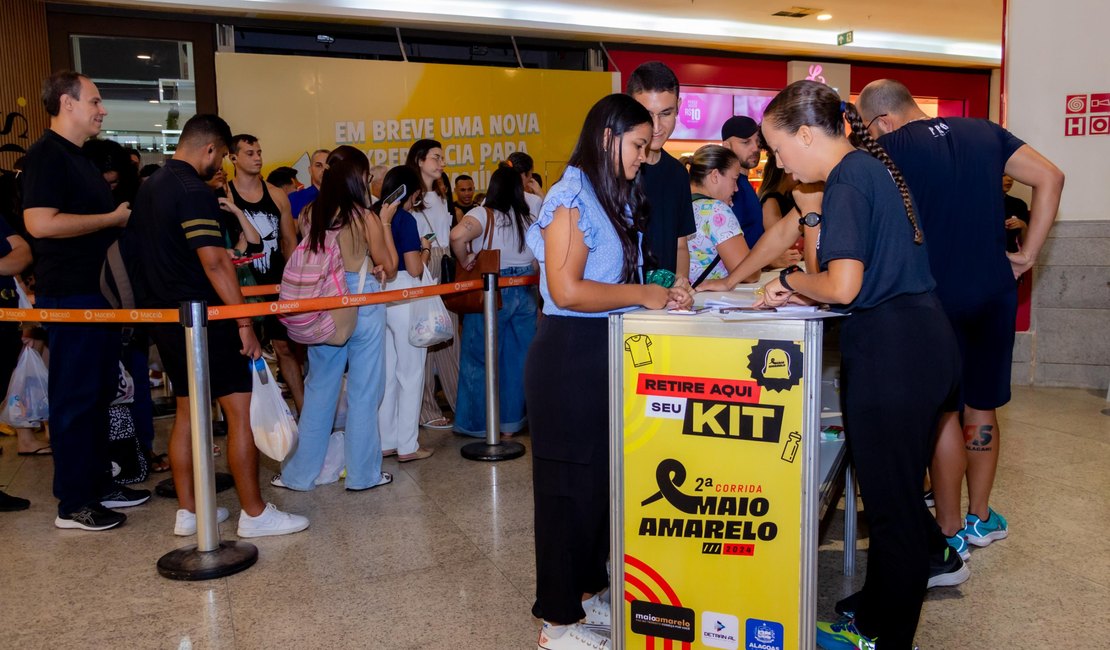 Kits para corrida Maio Amarelo podem ser retirados até este sábado (25)