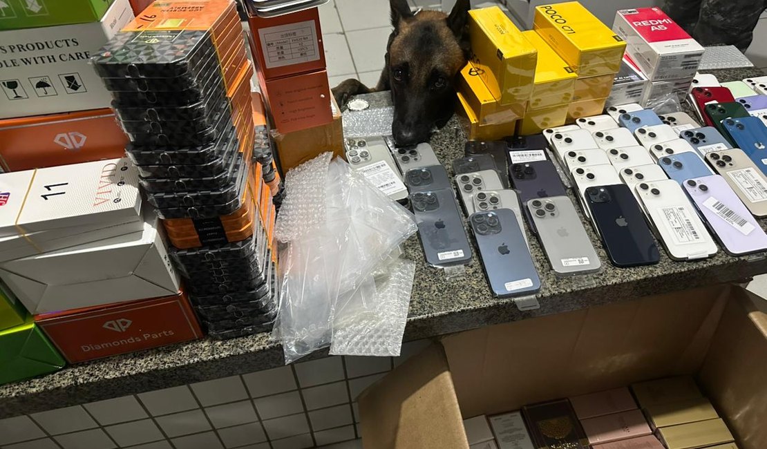 Mais de 40 iPhones e falsos perfumes importados são encontrados em ônibus no Agreste de AL