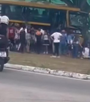 Ônibus escolar colide com árvore em Paulo Afonso-BA