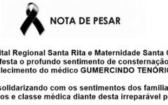 Hospital Santa Rita divulga nota de pesar sobre morte de médico