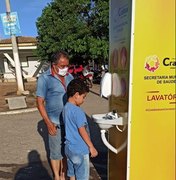 Prefeitura de Craíbas instala lavatórios públicos para o combate a covid-19