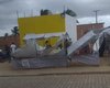 Vento forte provoca tumulto e destrói estruturas de feira no povoado Cangandu