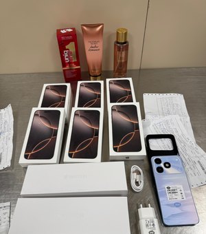 Homem é preso com 6 iPhones 16 Pro Max e Apple Watches por descaminho em aeroporto de AL