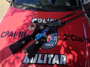 Policiais apreende armas de fogo em Colônia Leopoldina