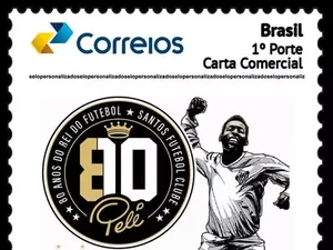 Selo e carimbo dos Correios homenageiam 80 anos de Pelé