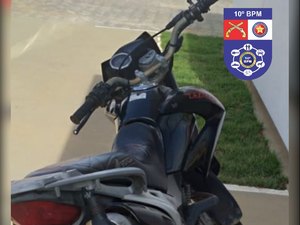 Moto sem queixa de roubo é encontrada em Palmeira dos Índios