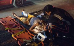 Motociclista sofre fratura exposta ao colidir com mureta de proteção na AL-220