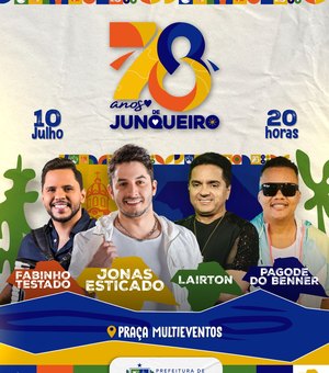 Junqueiro celebra 78 anos com shows e festa na Praça Multieventos