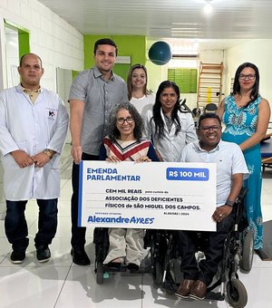 Alexandre Ayres envia R$ 100 mil em emendas para Associação dos Deficientes Físicos de São Miguel dos Campos