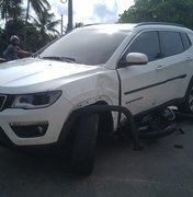 Colisão lateral deixa motoqueiro ferido em Maragogi