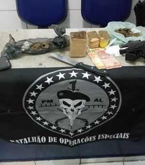 Suspeitos são presos e drogas e arma são apreendidas em bairros de Maceió