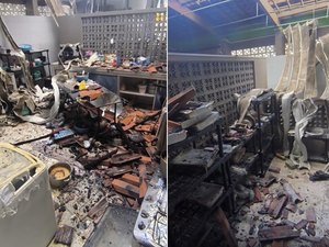 Incêndio após troca de botijão de gás destrói parte de residência em Maceió